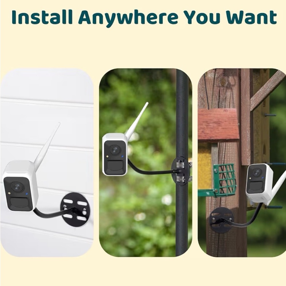 Wireless Outdoor Bird Watching Camera - White & black